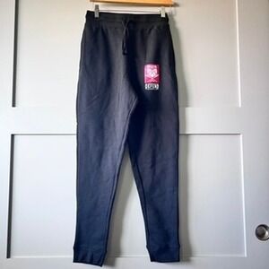 Defend Hawaii Jogger Sweatpants Mens Small Black Tiki Graphic Cotton Hawaiian